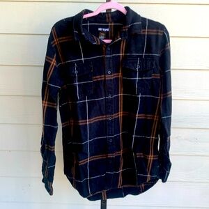 Hot topic plaid grunge academia button down flannel medium